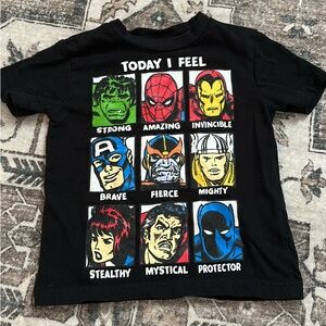 Marvel Black Superhero Faces Kids Tee